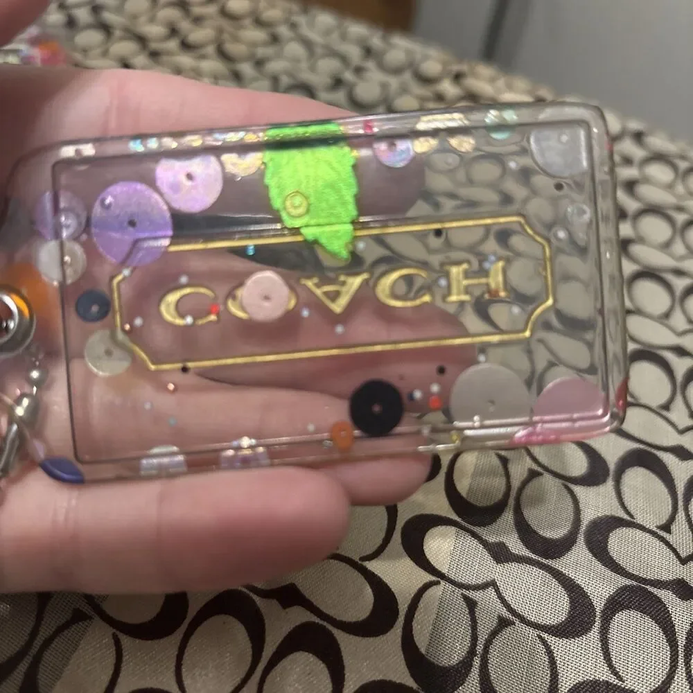 Loaded Sequin COACH POPPY CONFETTI Hang Tag Bag 3.5